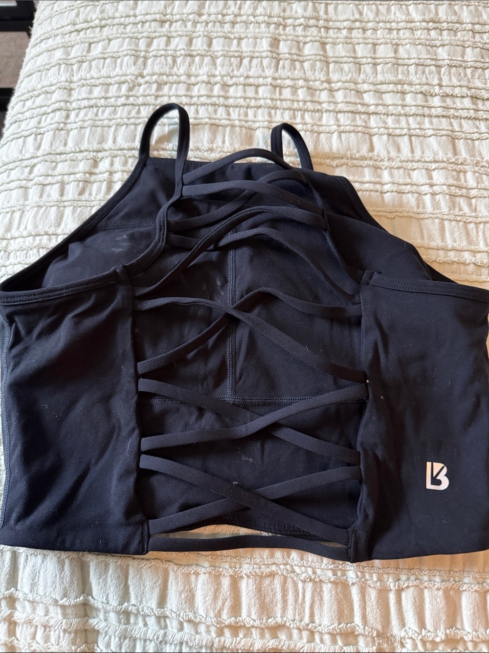 Black Strappy Back Sports Bra